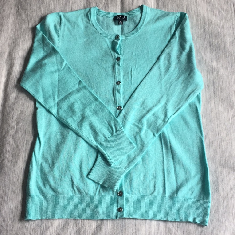 Jones New York turquoise cardi, size M